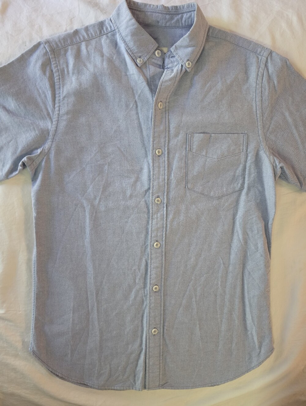 Fossil Men's Size S Blue Cotton Oxford Short Sleeve Button Down Shirt Pocket